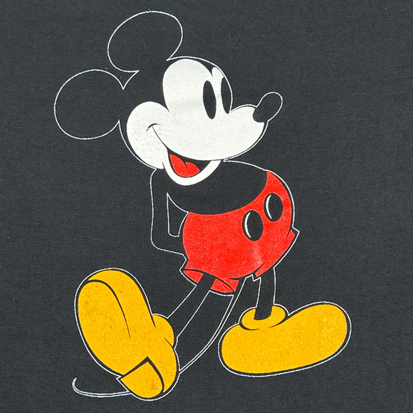 Vintage Mickey Mouse Shirt Adult MEDIUM Black Disney Character Fashions USA 80s - Picture 2 of 6